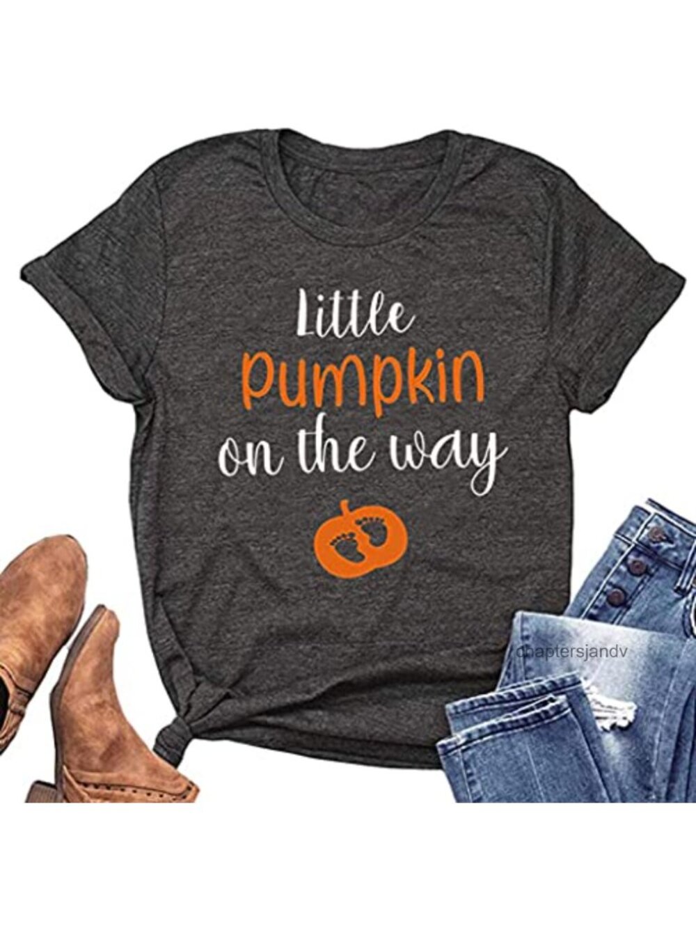 Little Pumpkin on The Way Maternity Halloween Tee Short Sleeve Pregnancy Top